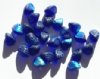 25 8mm Matte Cobalt AB Glass Shell Beads
